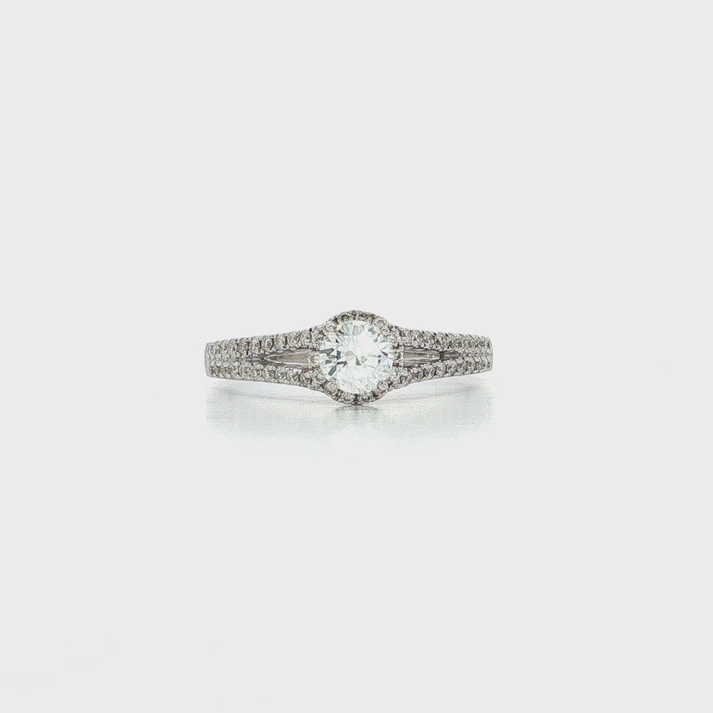 Certified Round Diamond Solitaire Ring 18k White Gold