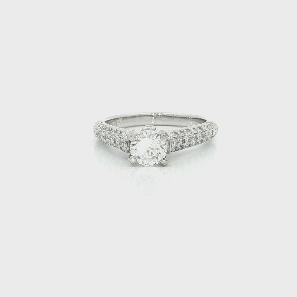 Pavé Near-Colorless Diamond Engagement Ring in 14k White Gold