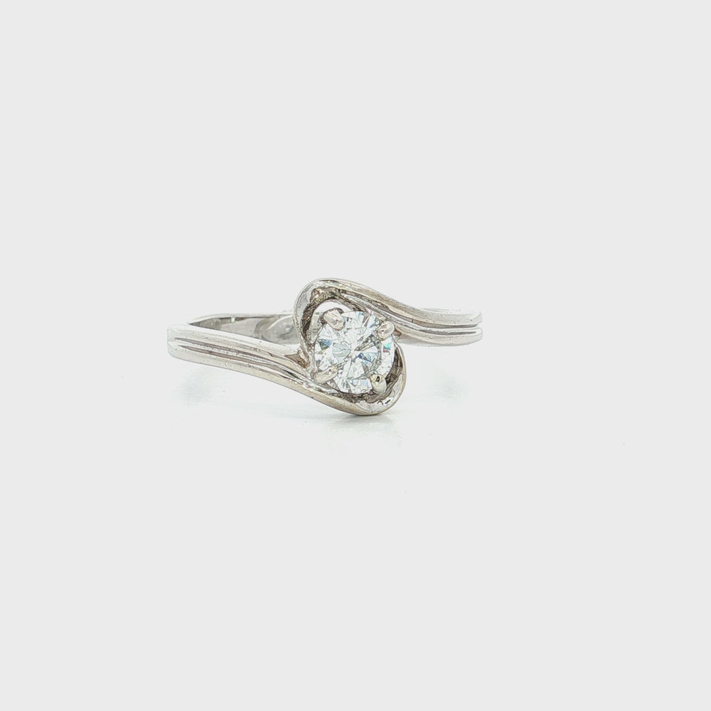 Certified Round Diamond Solitaire Ring 14k White Gold
