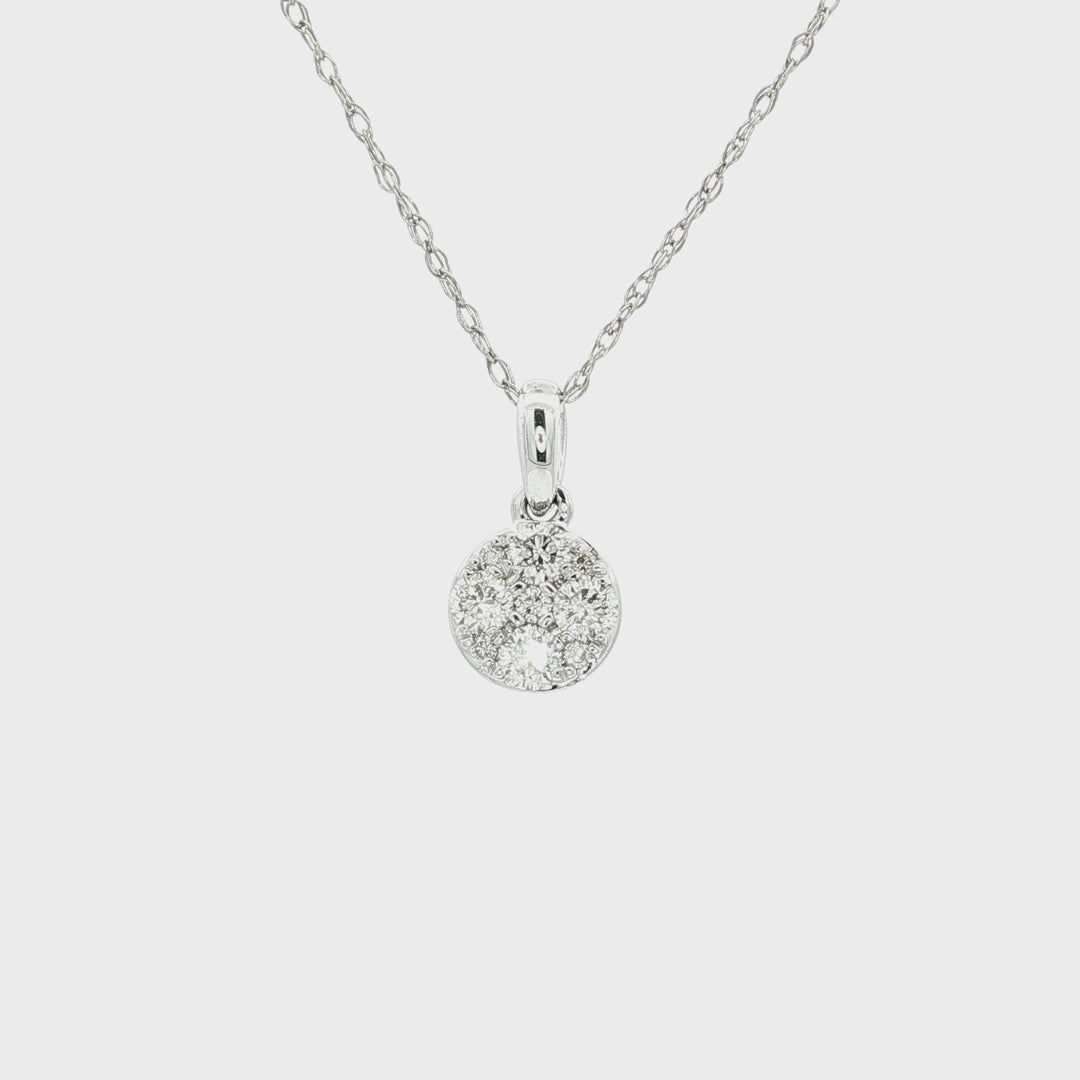0.75 CTW Round Brilliant Cut Diamond Cluster Eternity Pendant Necklace in 14kt White Gold