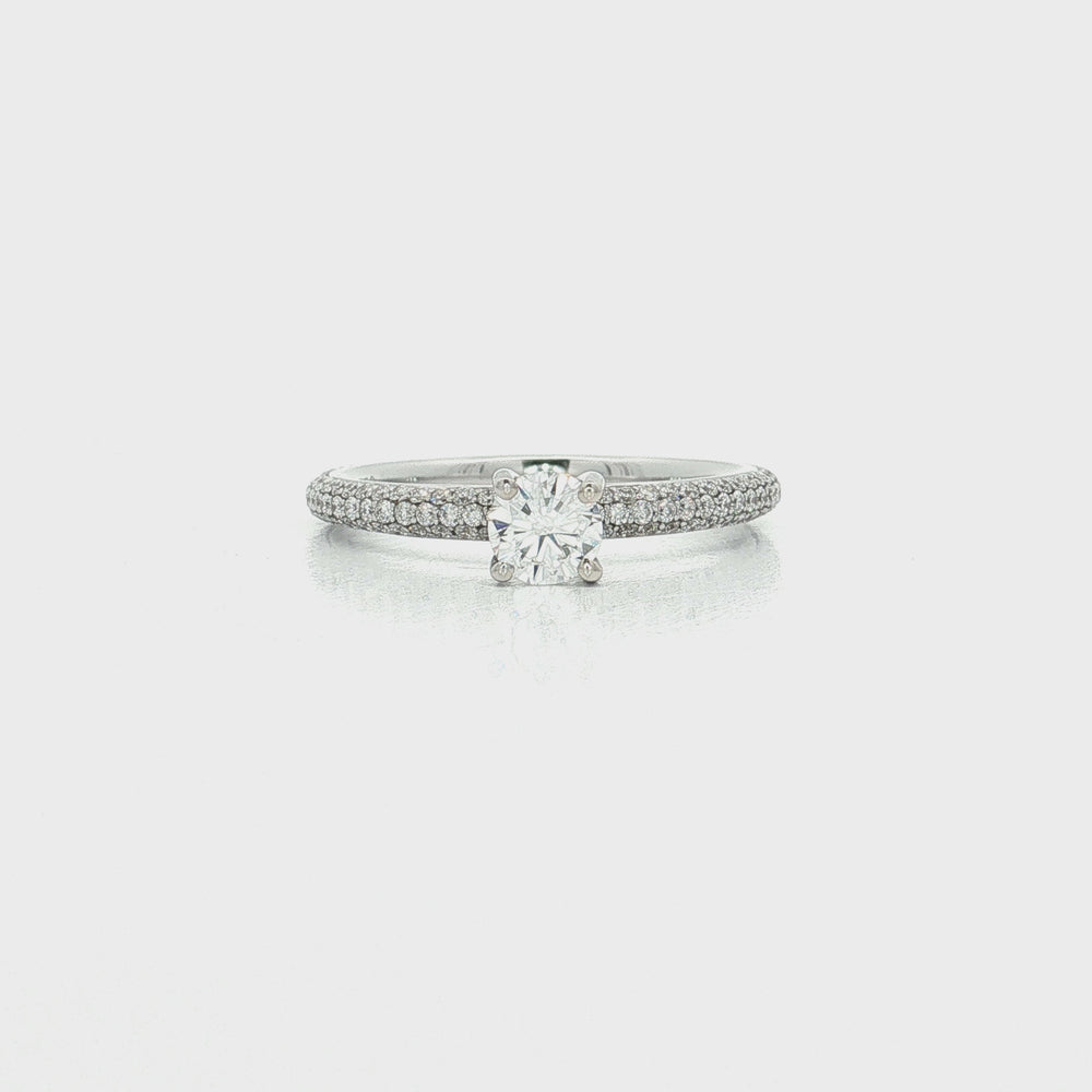 Pavé Near-Flawless Diamond Engagement Ring 18k White Gold