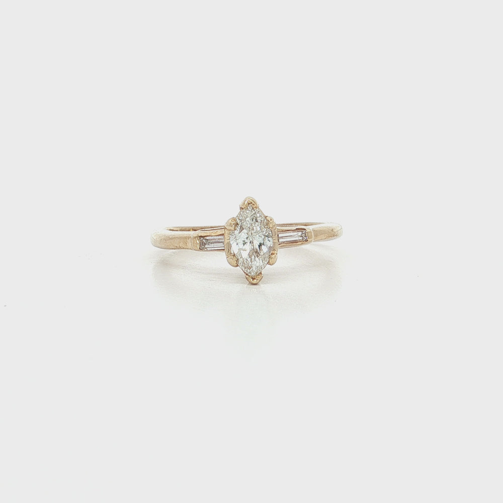 Certified Marquise Diamond Ring 14k Yellow Gold