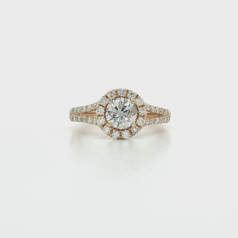 Colorless Diamond Halo Ring (1 ⅗ ct. tw.) in 14k Yellow Gold