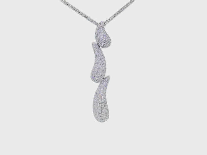 2.00 CTW Colorless & Near-Flawless Natural Diamond Dangling Pendant Necklace in 18KT White Gold