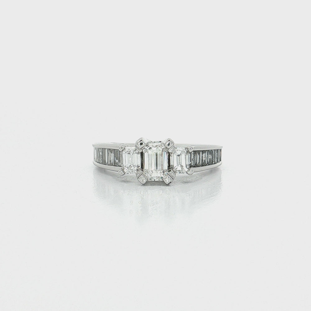 Colorless Emerald-Cut Diamond Ring (1 ½ ct. tw.) in 14k White Gold