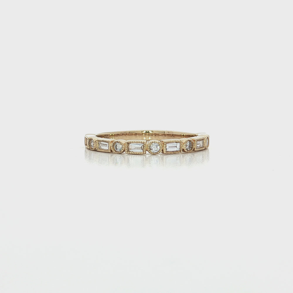 Baguette Colorless Diamond Ring 14k Yellow Gold