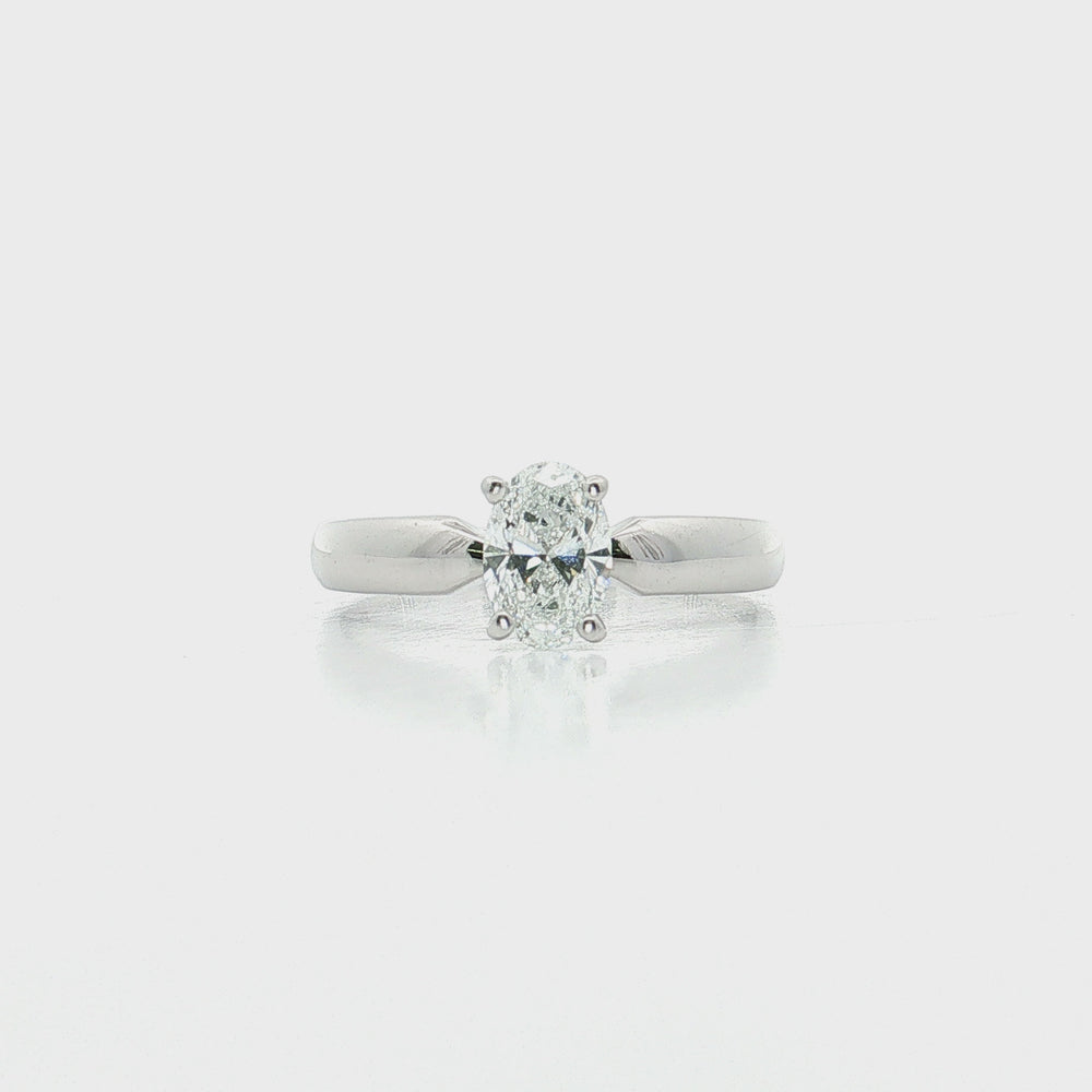 Colorless Oval Diamond Engagement Ring (¾ ct.) 14k White Gold