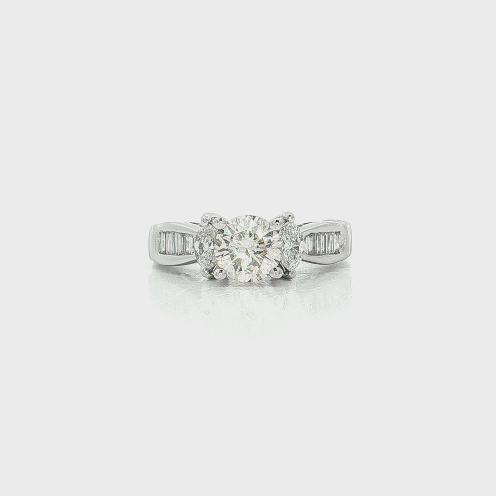 Vintage Round & Marquise Diamond Engagement Ring (1 ⅞ ct. tw.)