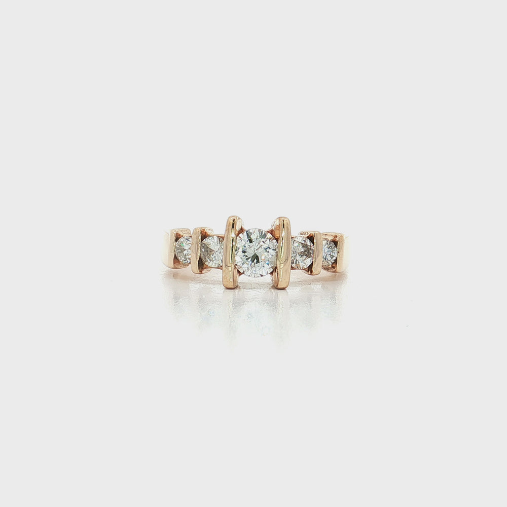 Diamond Graduated Ring 14k Yellow Gold