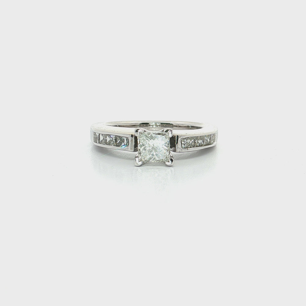 Princess Near-Colorless Diamond Engagement Ring 14k White Gold