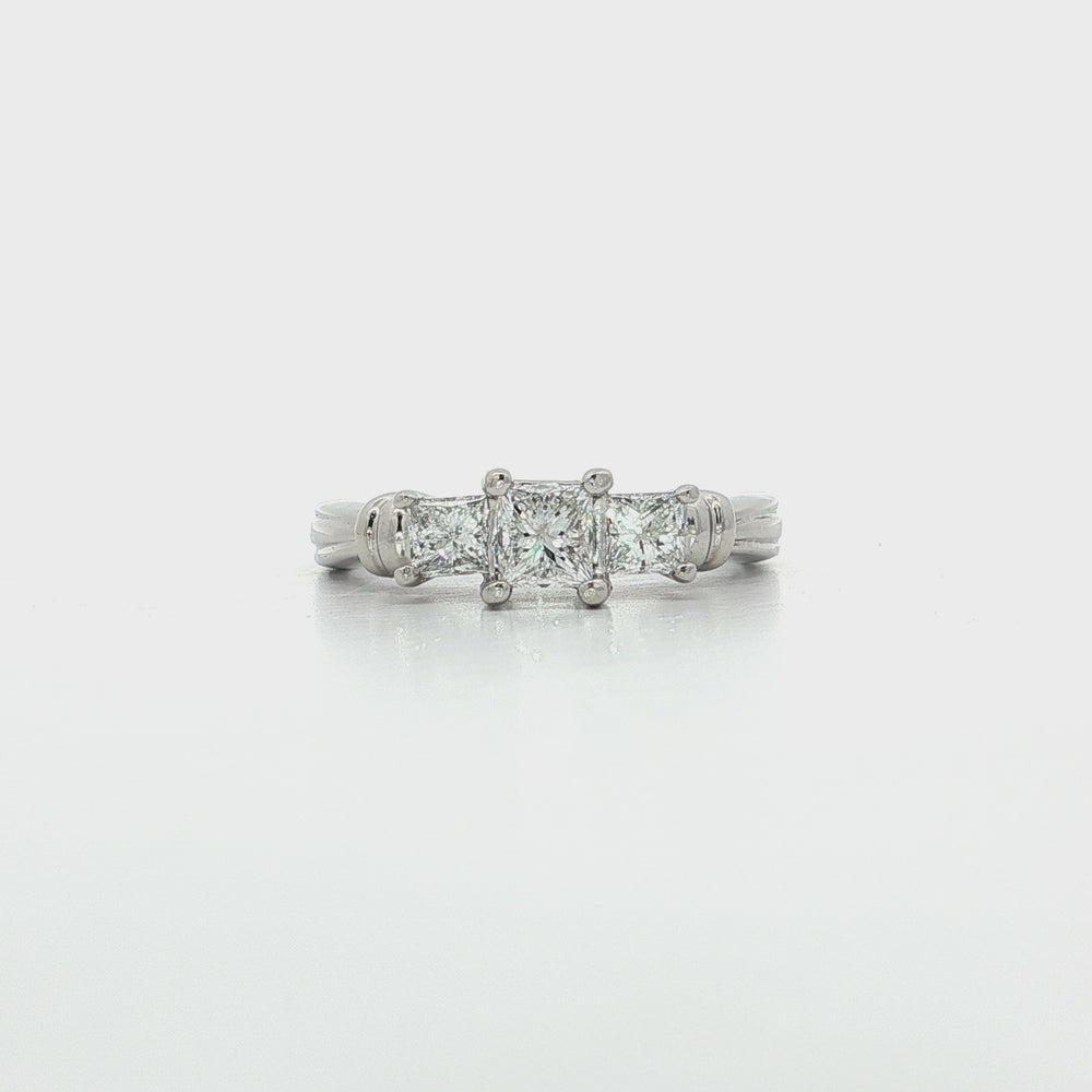 Certified Diamond Three-Stone Engagement Ring Platinum