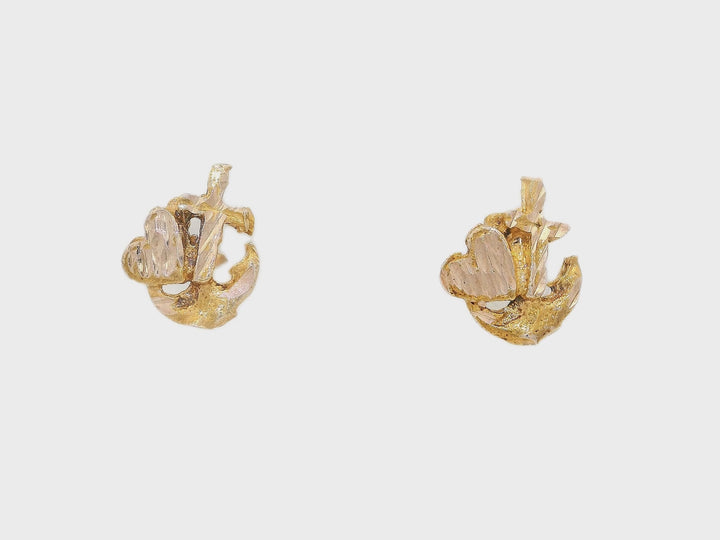 Cross, Heart & Anchor Earrings in 14KT Yellow Gold