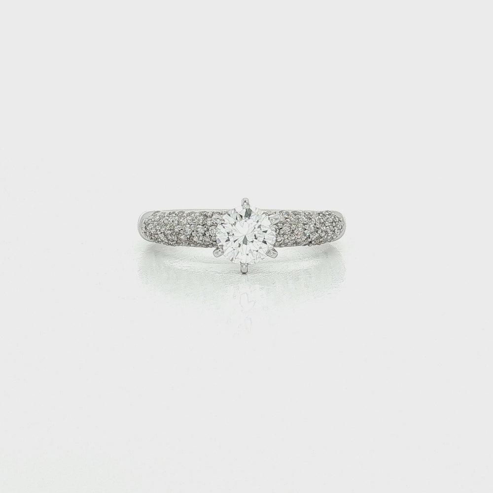 Pavé Round Diamond Engagement Ring (⅞ ct. tw.) in 14k White Gold