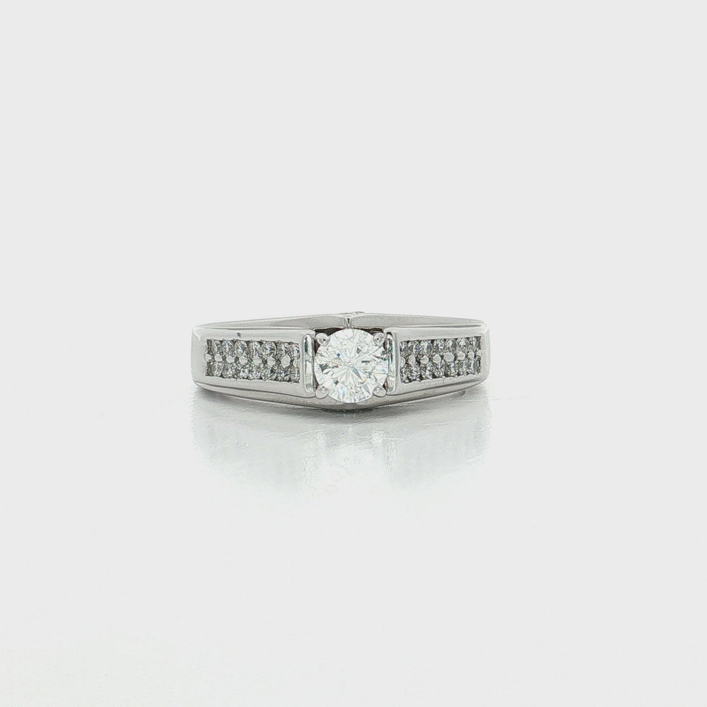 Pavé Near-Colorless Diamond Ring (1 ⅙ ct.) in 14k White Gold