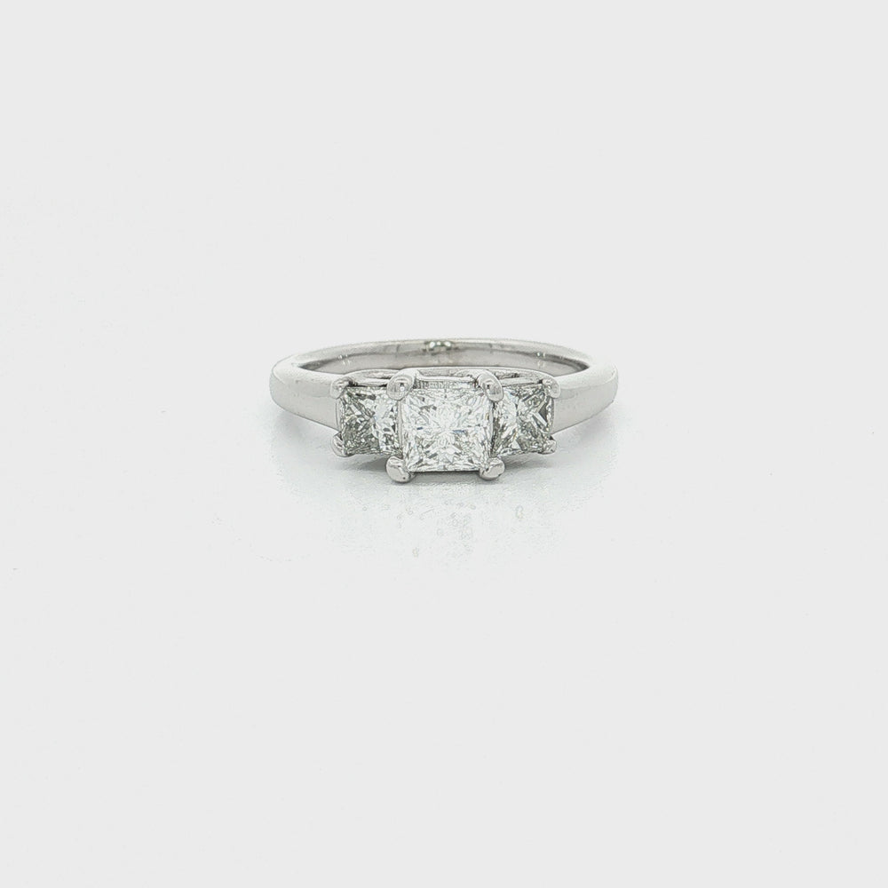 Princess Past Present Future Diamond Ring 1 ct. tw. in 14k White Gold