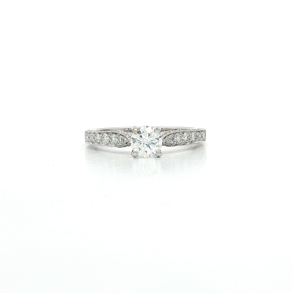 Certified Round Diamond Bridal Set 18k White Gold