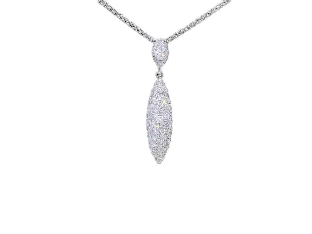 0.75 CTW Colorless & Near-Flawless Natural Diamond Drop Pendant Necklace in 18kt White Gold