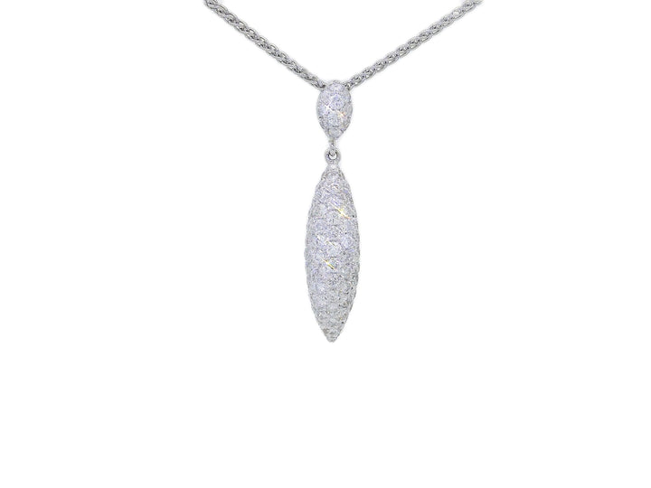 0.75 CTW Colorless & Near-Flawless Natural Diamond Drop Pendant Necklace in 18kt White Gold