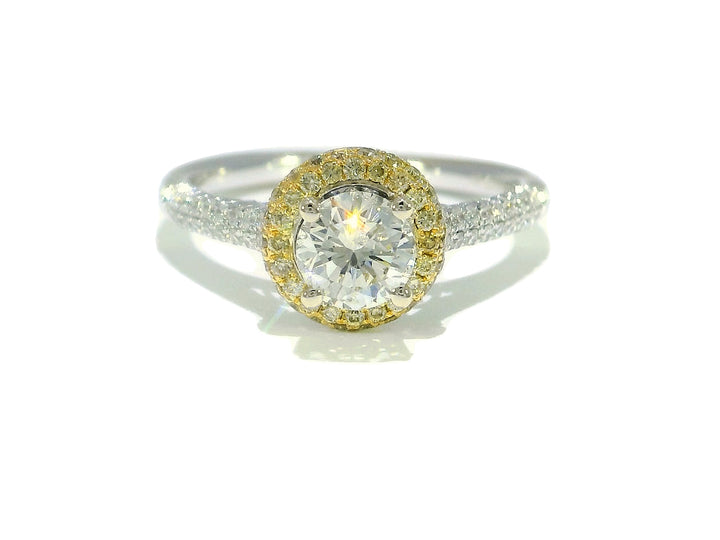 1.62 CTW EGL Certified Diamond Engagement Ring in 18KT White & Yellow Gold