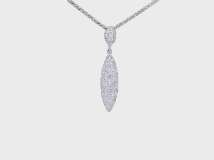0.75 CTW Colorless & Near-Flawless Natural Diamond Drop Pendant Necklace in 18KT White Gold