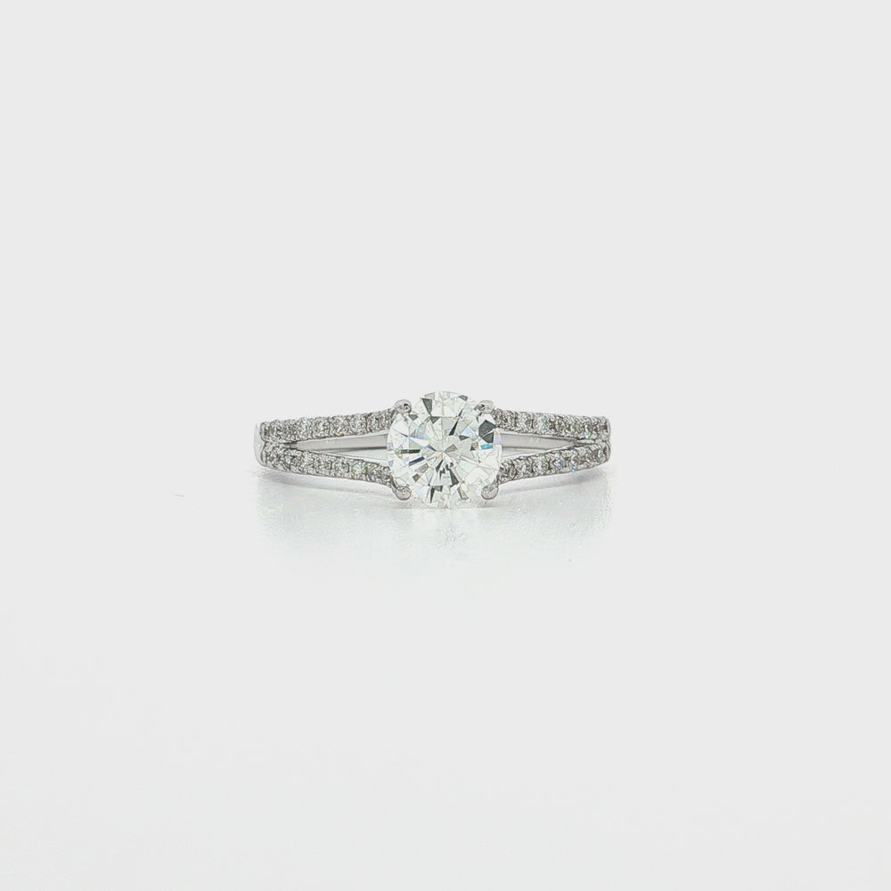 Pavé Diamond Engagement Ring 18k White Gold
