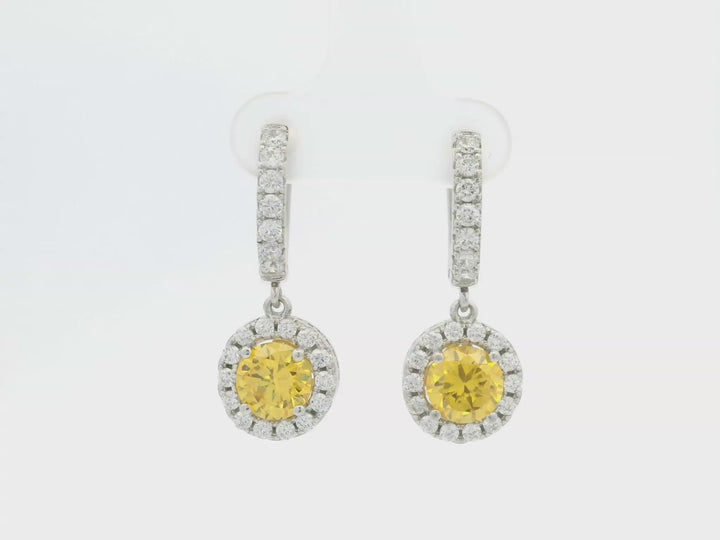 Elegant Yellow Diamond Earrings.