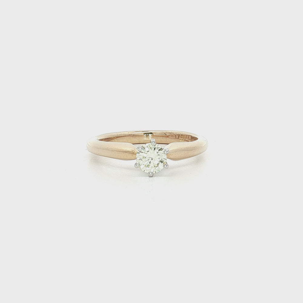 Round Diamond Solitaire Engagement Ring 14k Yellow Gold
