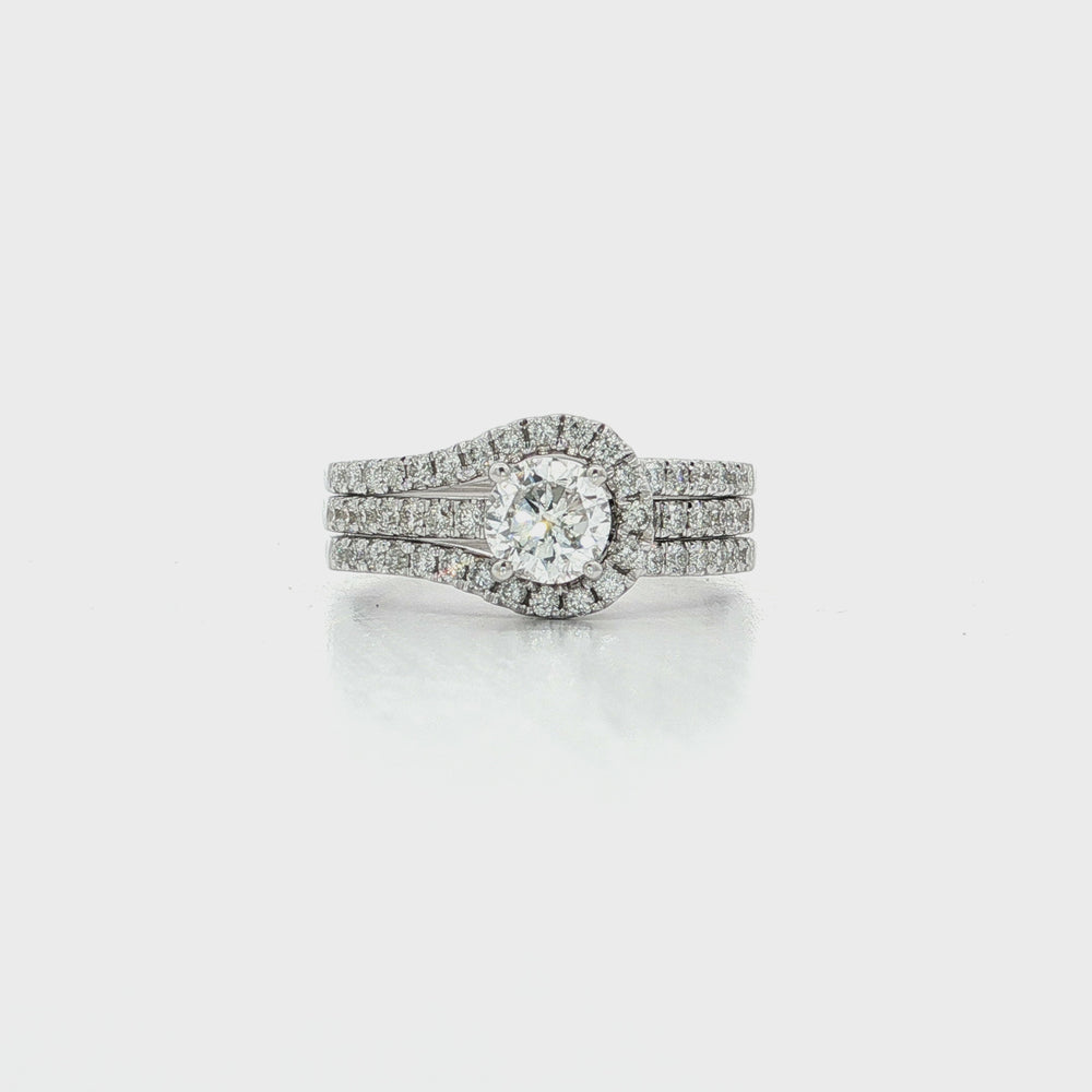 Colorless Diamond Bridal Set 14k White Gold