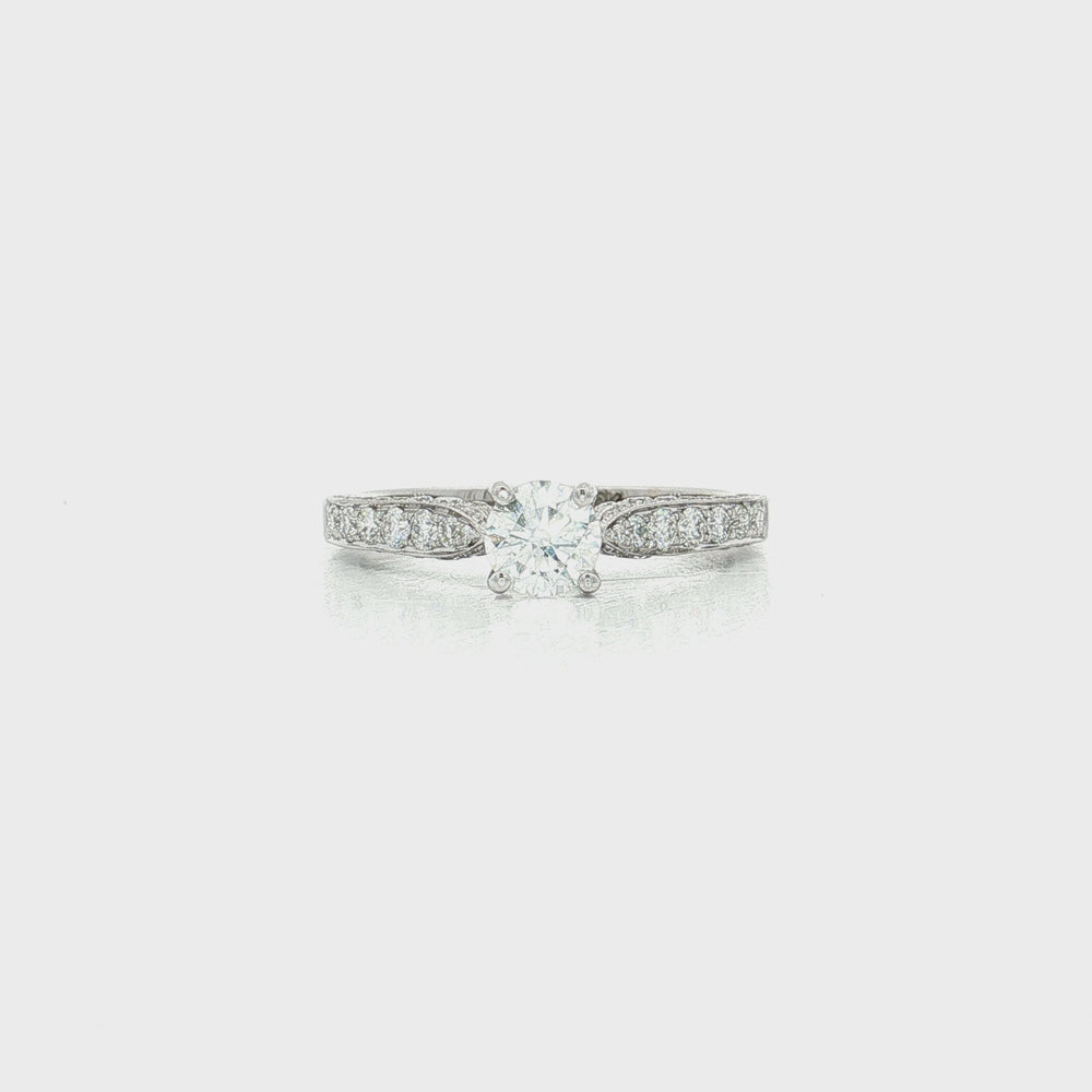 Certified Pavé Colorless Diamond Ring (1 ct.) in 18k White Gold