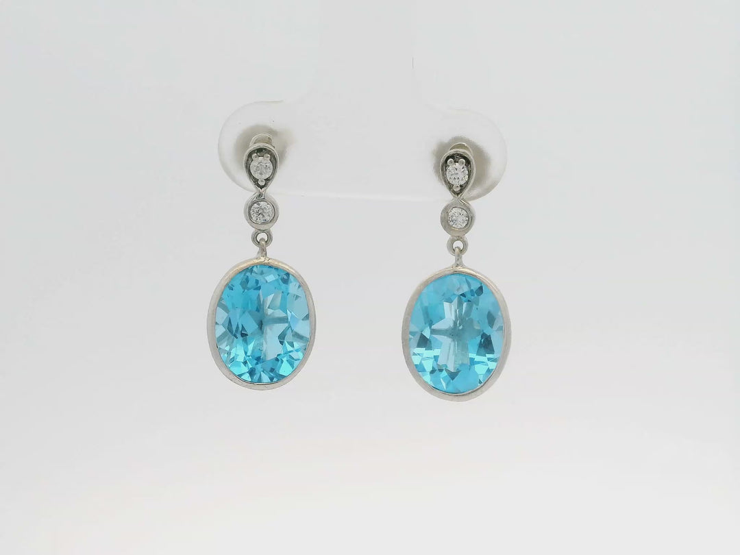 Elegant Blue Gemstone Earrings.