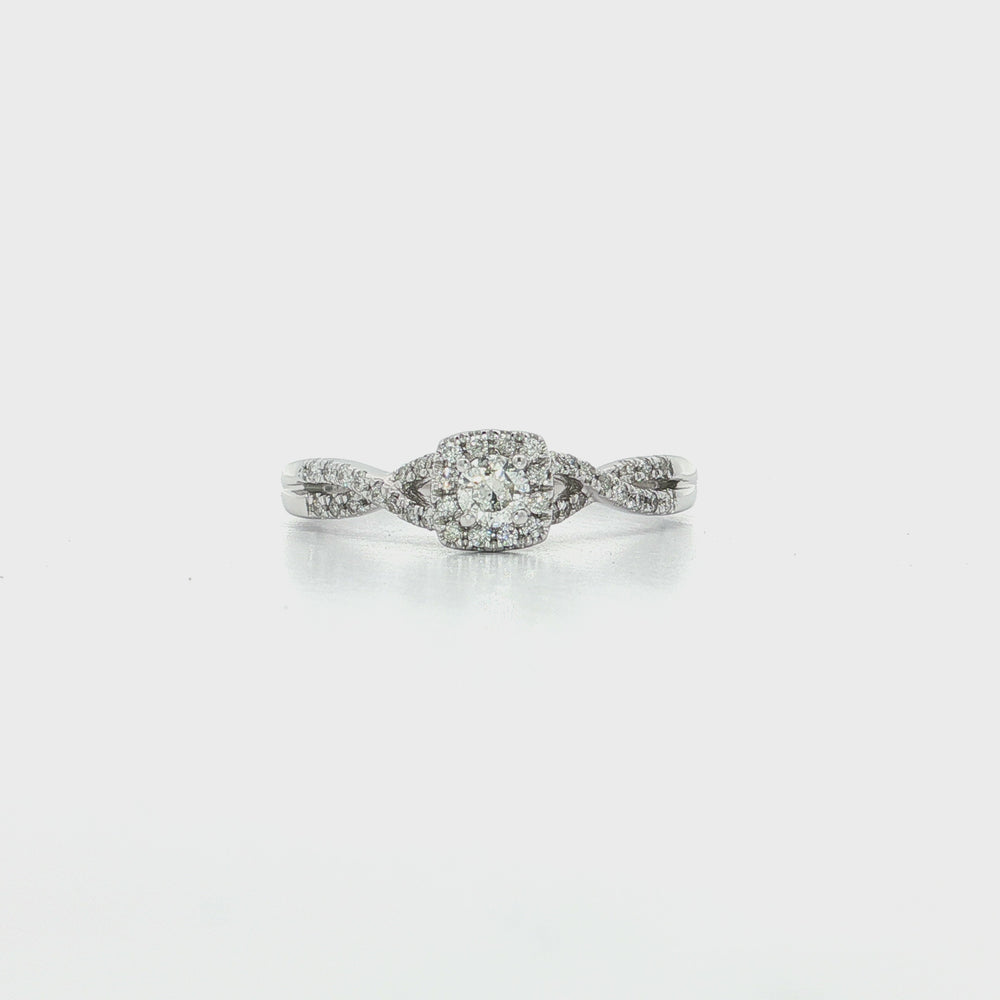 Round Diamond Halo Ring 14k White Gold