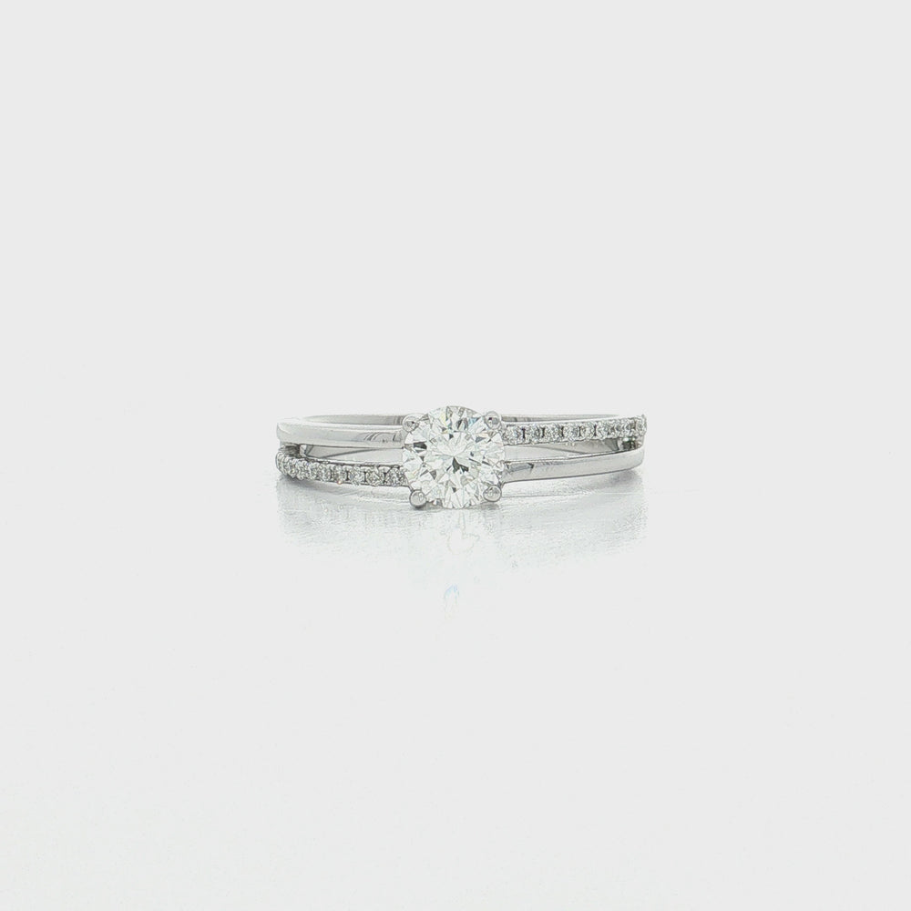 GIA Certified Near-Colorless Diamond Engagement Ring in 18k White Gold