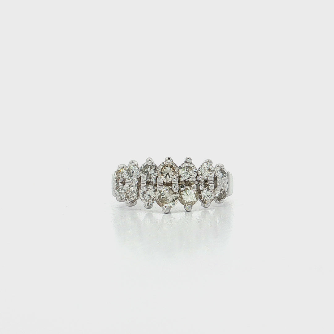 0.85 CTW Natural Round Brilliant Cut Diamonds in a Graduated Setting in 14kt White Gold