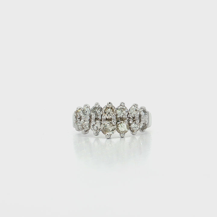 0.85 CTW Natural Round Brilliant Cut Diamonds in a Graduated Setting in 14kt White Gold