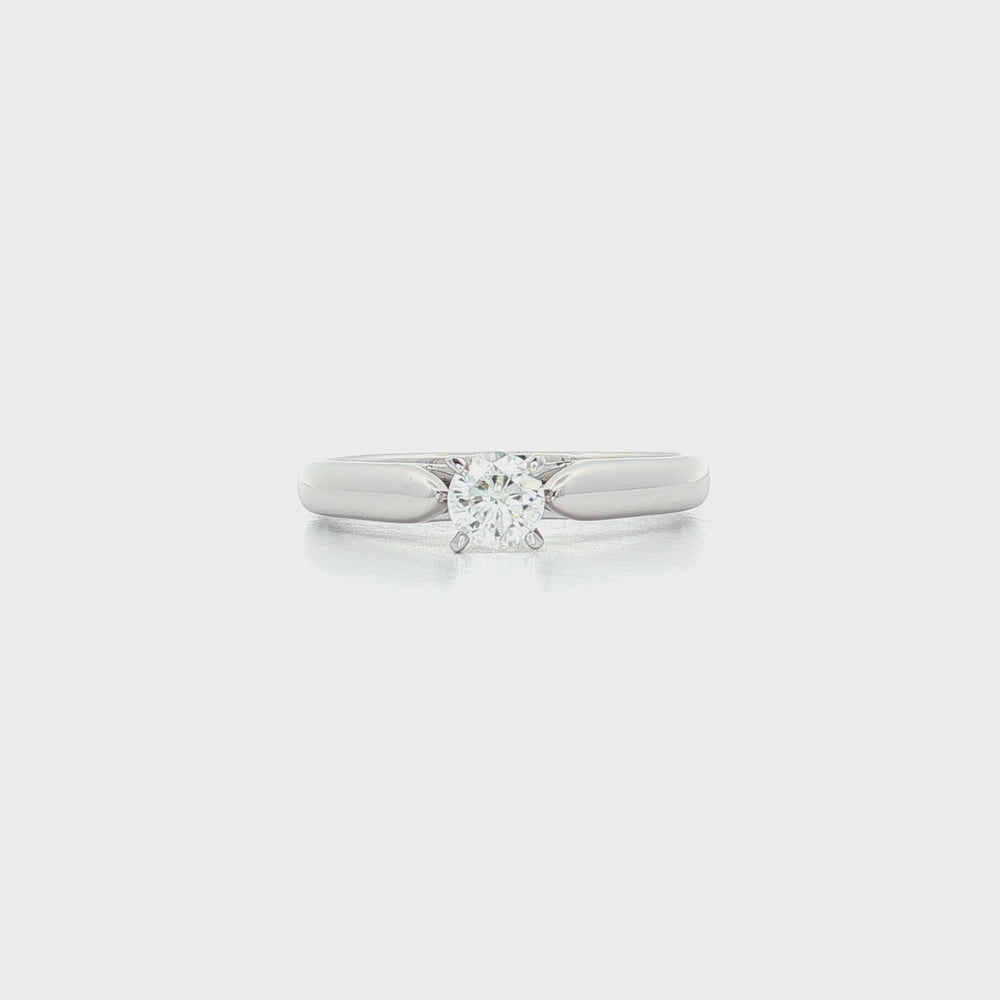 Round Diamond Solitaire Engagement Ring 14k White Gold