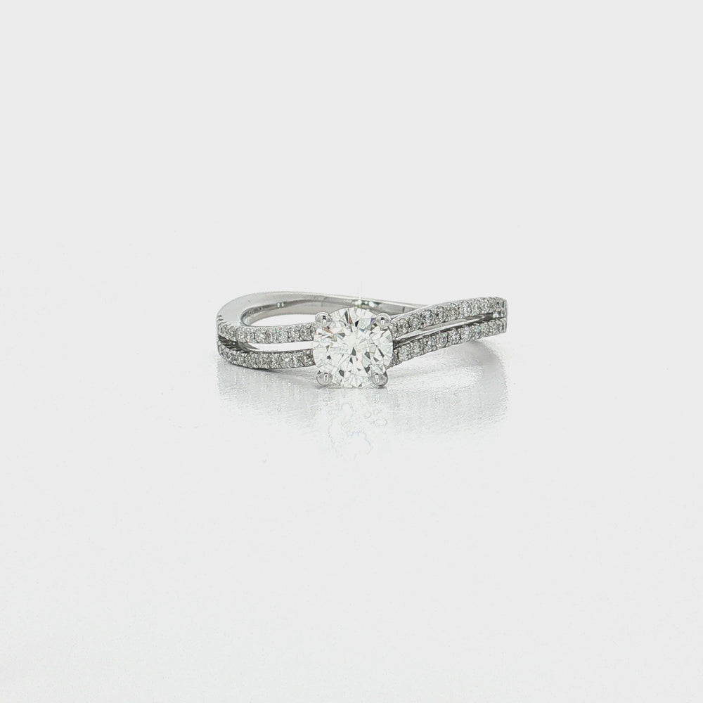 Pavé Near-Flawless Diamond Engagement Ring (⅘ ct.) in 18k White Gold
