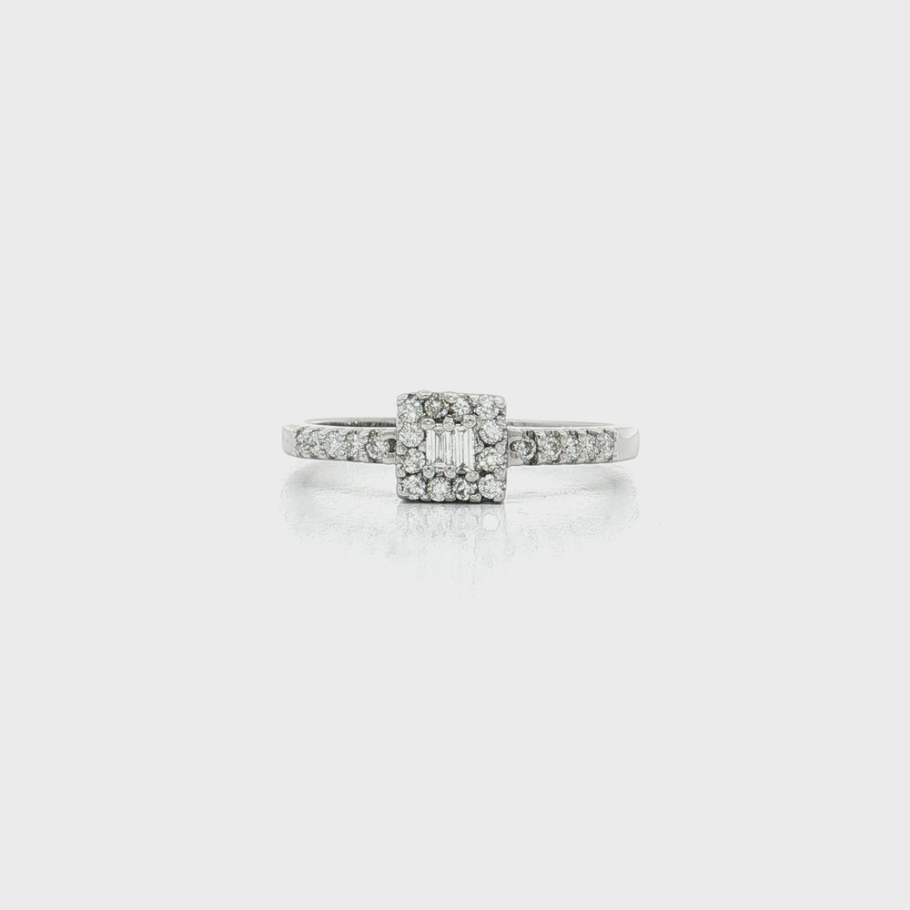 Round Diamond Halo Ring 18k White Gold
