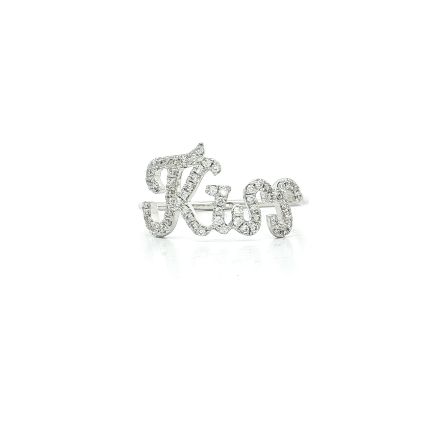 Round Brilliant Cut Near Colorless Pave Diamond Ring (1/3 ct.) 18k White Gold